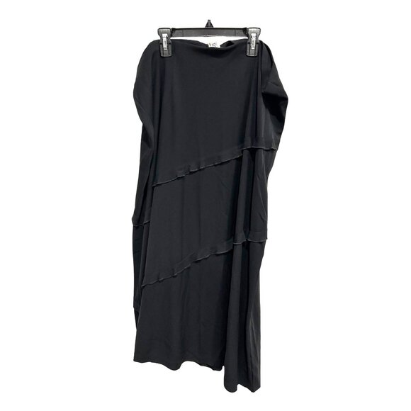 Edit Womens Black Layered Maxi Skirt Ruffle Detail Sz 2X - Picture 3 of 8